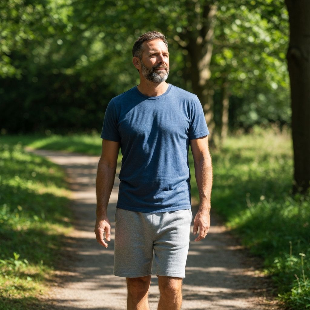 Healthy mature man embracing natural wellness